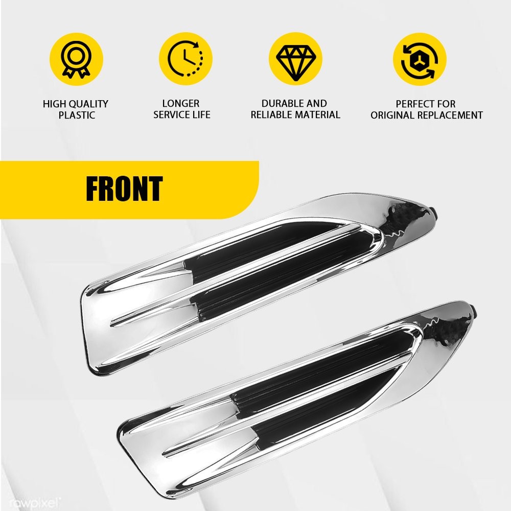 Front Fender Garnish Chrome Molding Cover Clip-on for 16-18 Kia Optima EX 2-20X