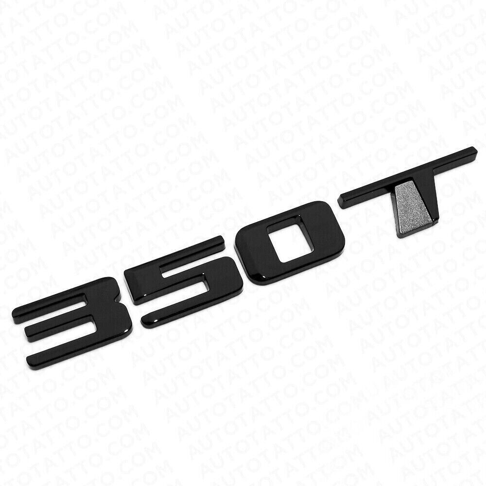 1Pc Rear Turnk 350 T Nameplate 3D Badge Emblem 350T Logo Black