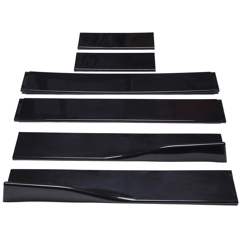For Chrysler 300C Black Front Bumper Lip Splitter Strut Rods Side Skirt Body Kit
