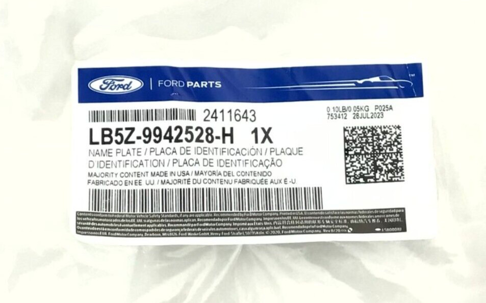 2020 2021 2022 2023 Ford Explorer Hood Nameplate Emblem new OEM LB5Z-9942528-H