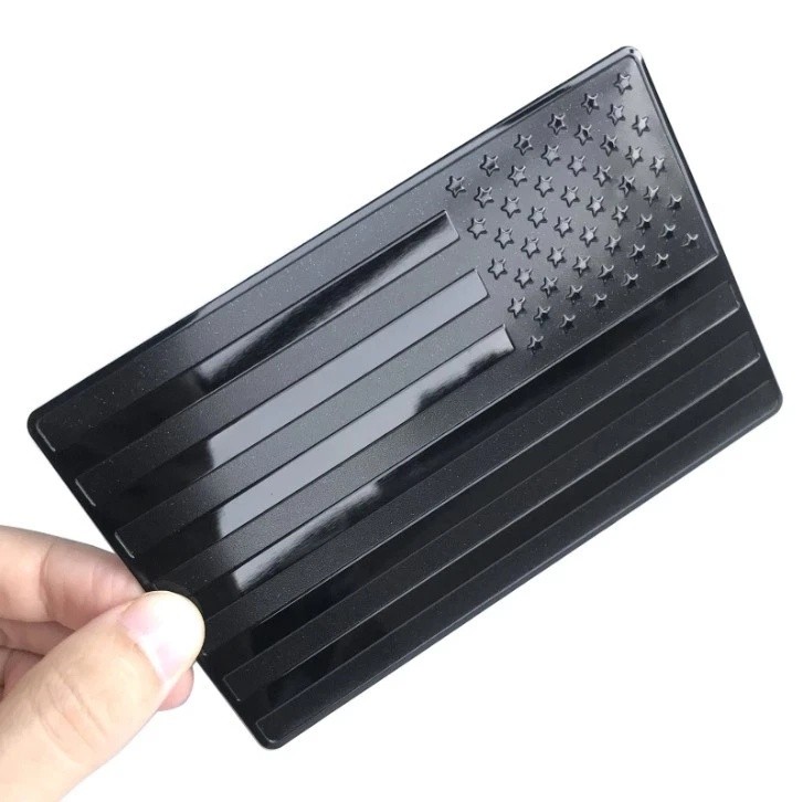 NEW 2PCS USA Flag Sticker American Car Truck Decal Emblem Black US