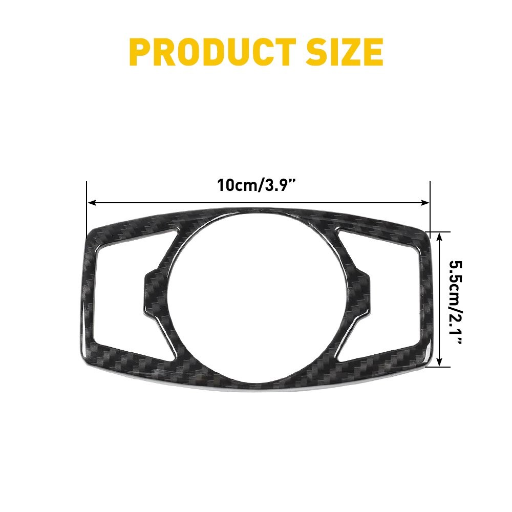 Carbon Fiber Grain Headlight Switch Cover Trim for 2015-2020 Ford F150 Mustang &
