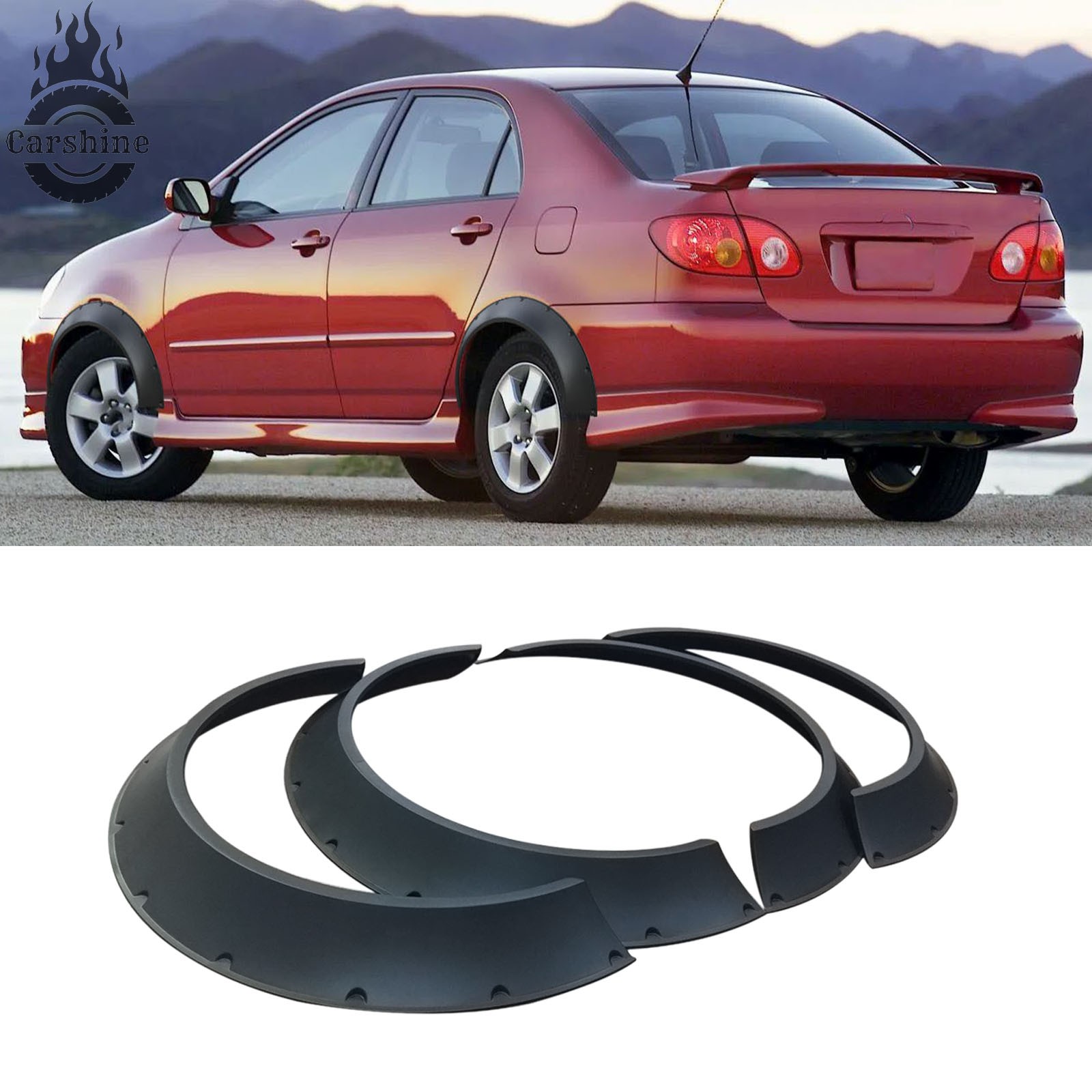 For Toyota Corolla Fender Flares Wide Body Wheel Arches Bomm 4pcs set Black