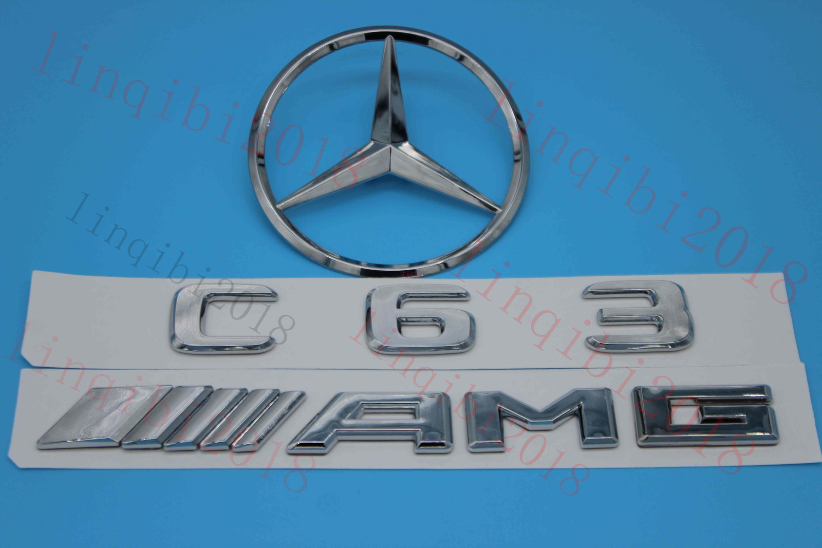Chrome C63 Trunk Logo Sticker Decal Emblem Badge Package FOR Benz W204 C Class