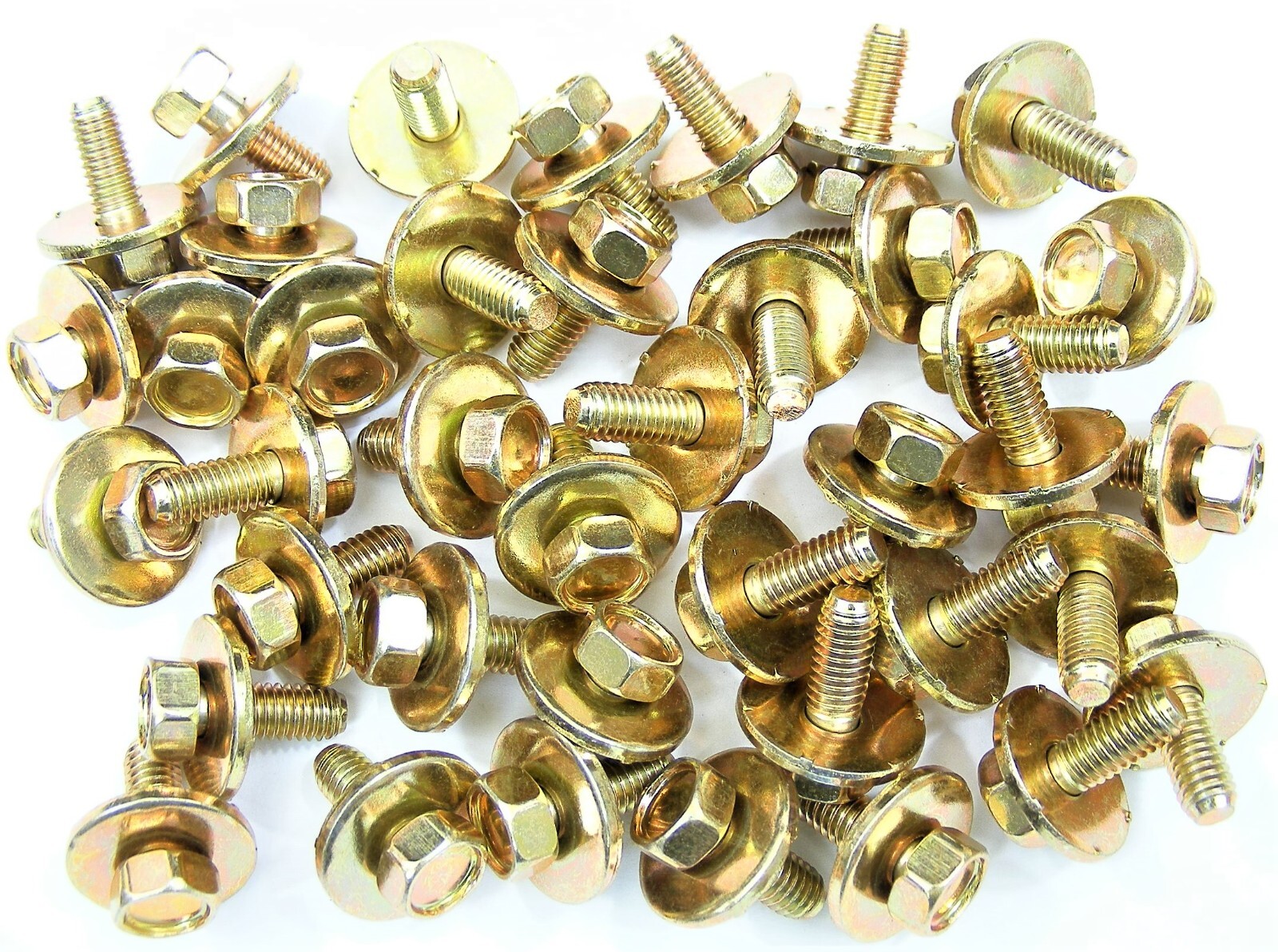 TOYOTA Body Bolts- M6-1.0 x 16mm Long- 10mm Hex- 19mm Washer- 40 bolts- #170F