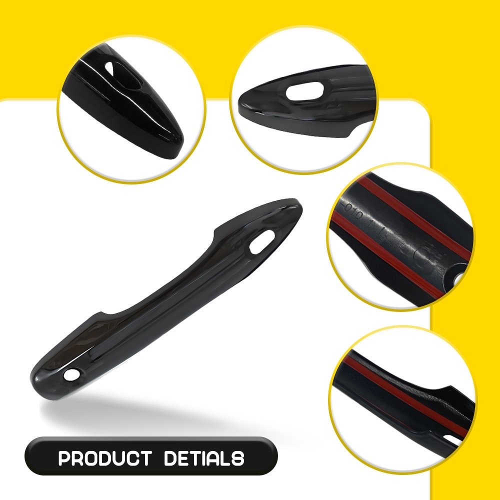 For 2018-2023 Toyota Camry GLOSS BLACK Door Handle Covers WITH Smartkey 4-20X