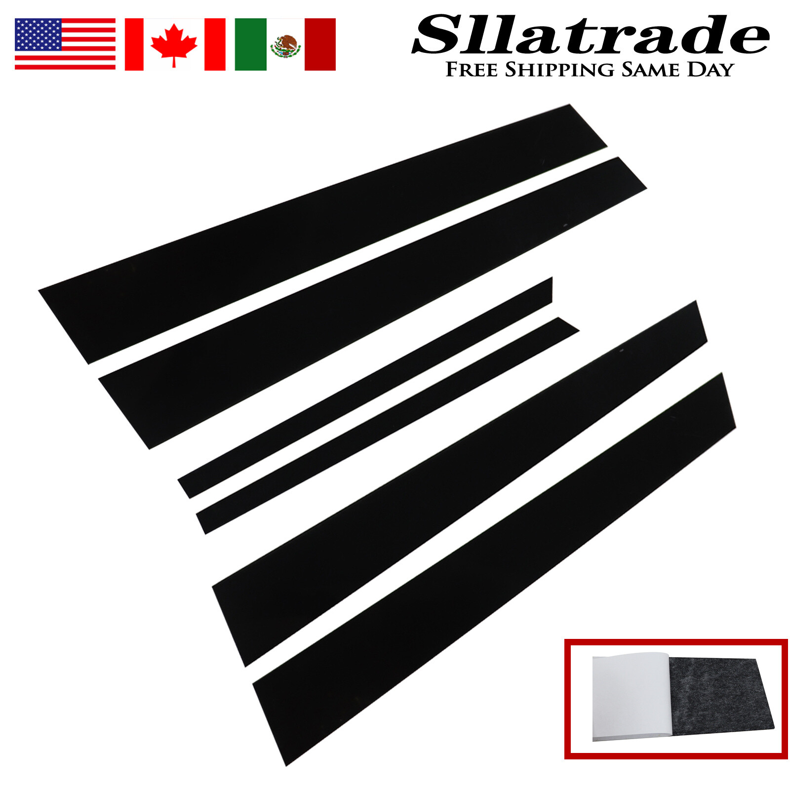 FIT Honda Accord 2003-2006 2007 Gloss Black Window Door Pillar Posts Cover Trims