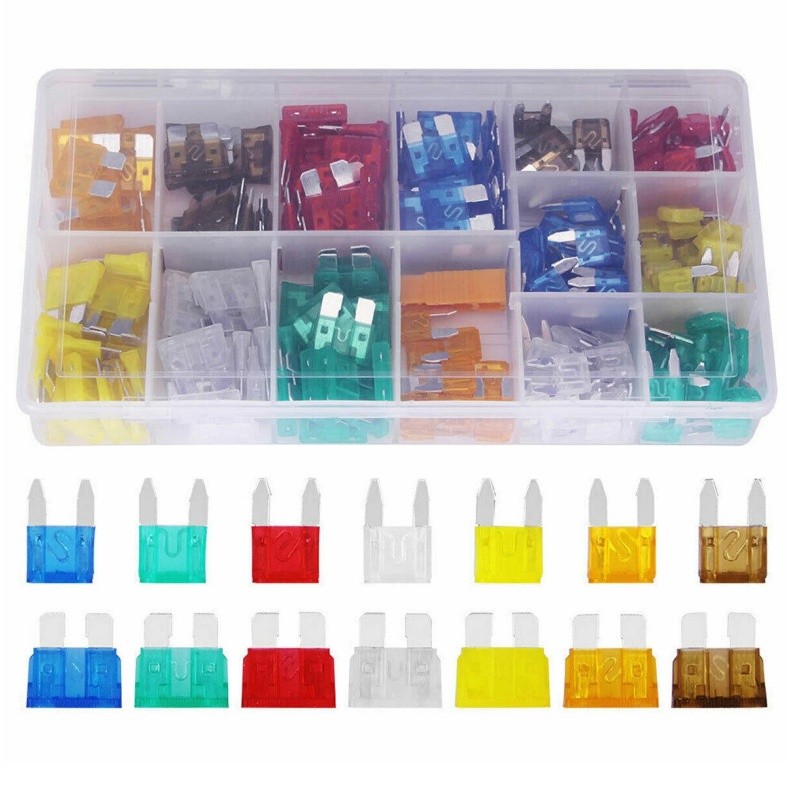 US 220pcs Car Truck Auto Blade Fuse Automobile Assortment Set for Vehicles Boat