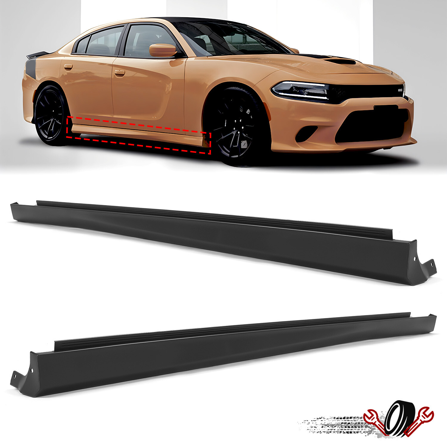 Rocker Panel Molding Replacement Left Right Side For Dodge Charger 2011-2023