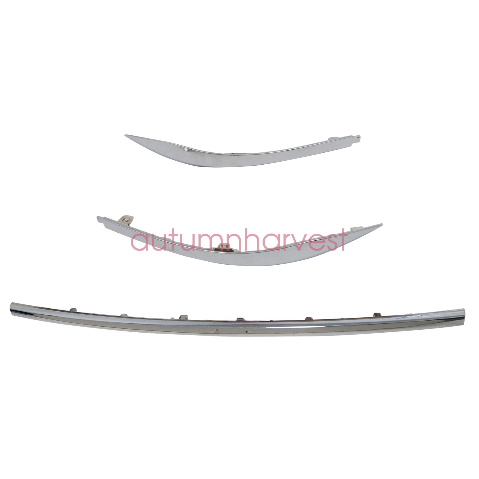 3Pcs Rear Bumper Center Left Right Chrome Molding For Nissan Murano 2015-20