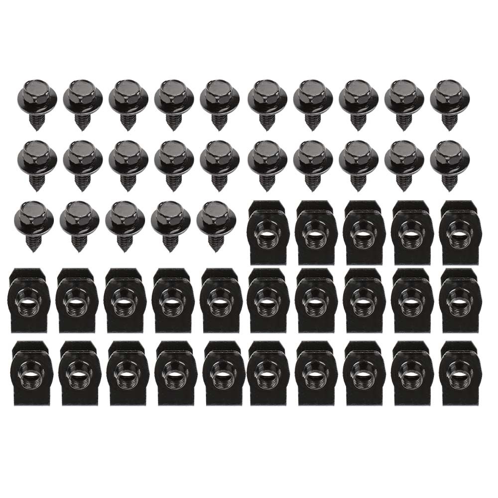 50pc Kit Fender Body Bolts & U Nuts 5/16-18 x 7/8″ x 3/4″ Washer 1/2″ Hex Head