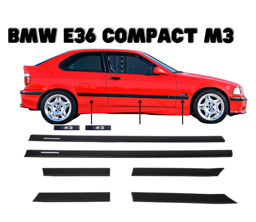 For BMW 1993-2000 E36 M3 COMPACT 2D HIGH QUALITY ABS BODY SIDE MOULDING TRİM