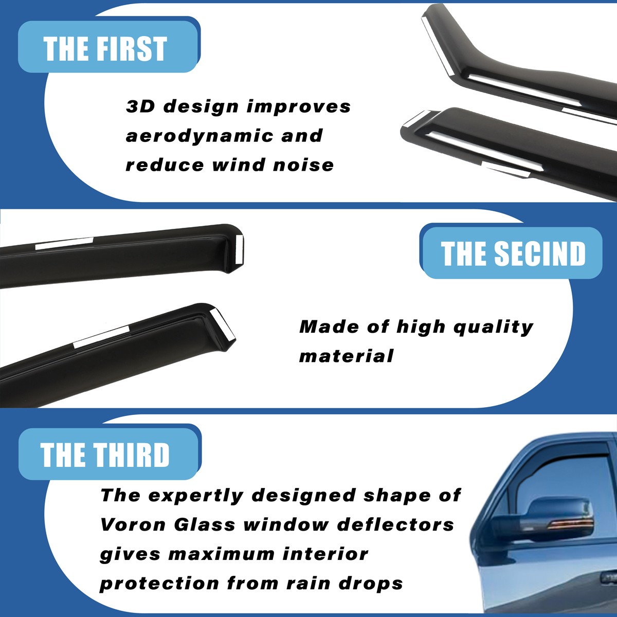 For 2017-2026 Jeep Compass In-Channel Rain Guards Window Visors Vent Shade