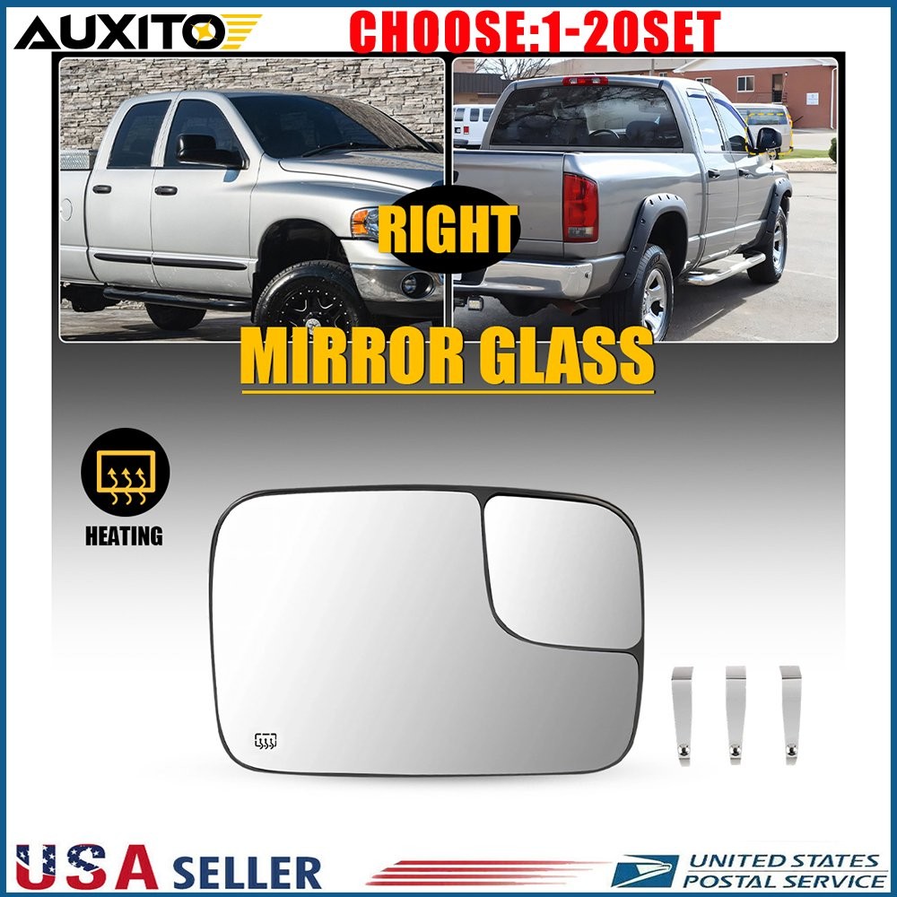 For Dodge RAM 2500 3500 2005-09 Right Hand Heated Tow Mirror Glass OE#33301 1-5X