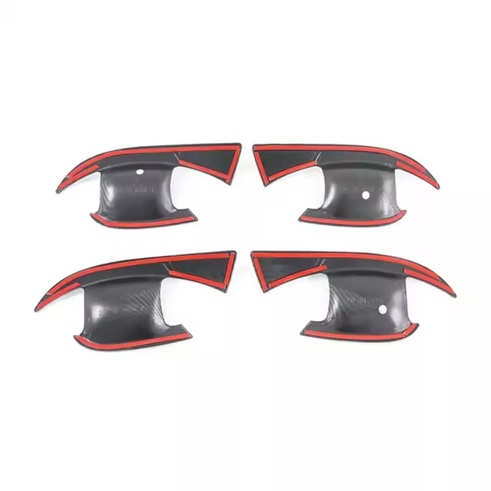 Carbon Fiber Exterior Door Handle Bowl Cover Trim 4Pcs For Toyota Camry 2018-24