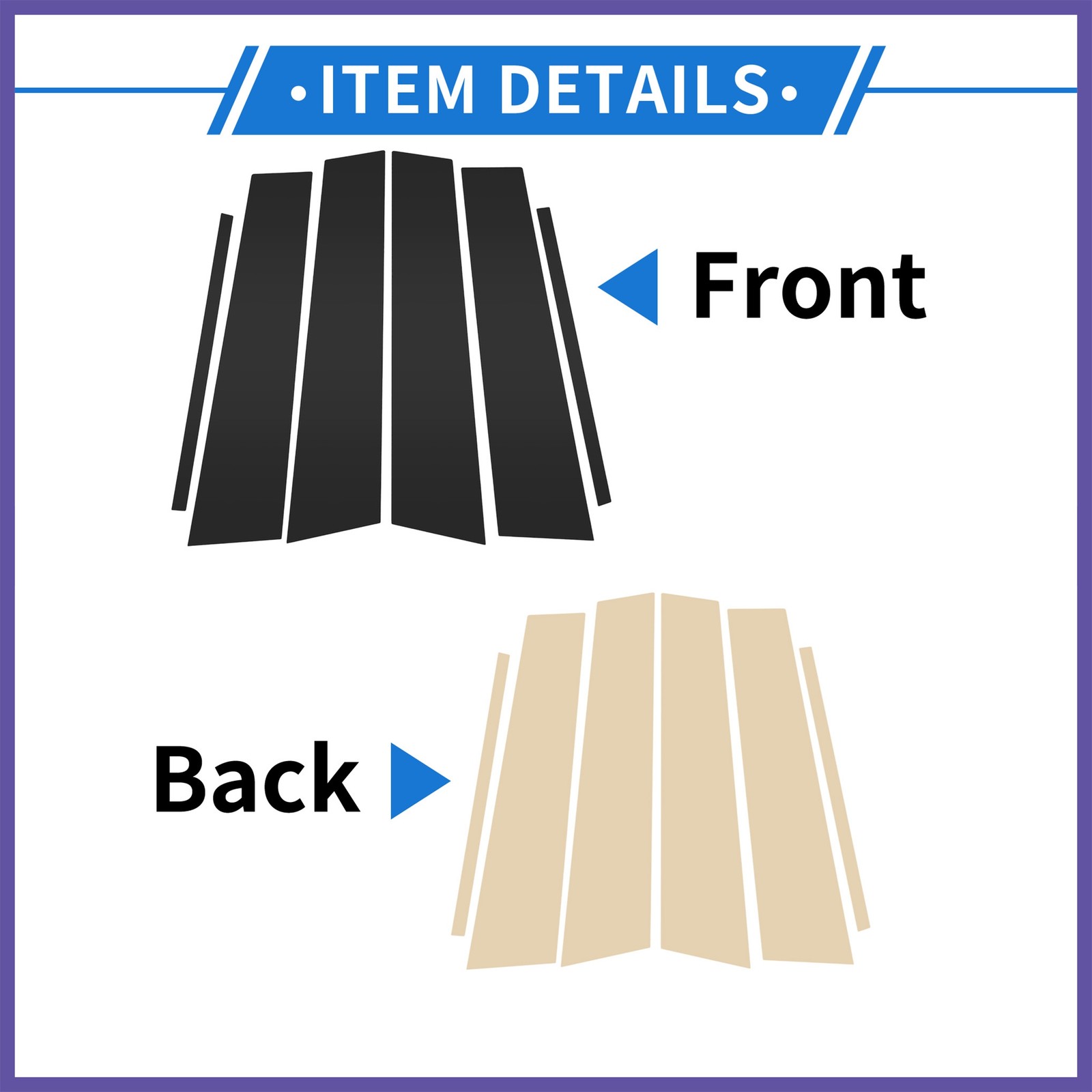 Door Pillar Window Trim for Cadillac XT4 19-23 Black