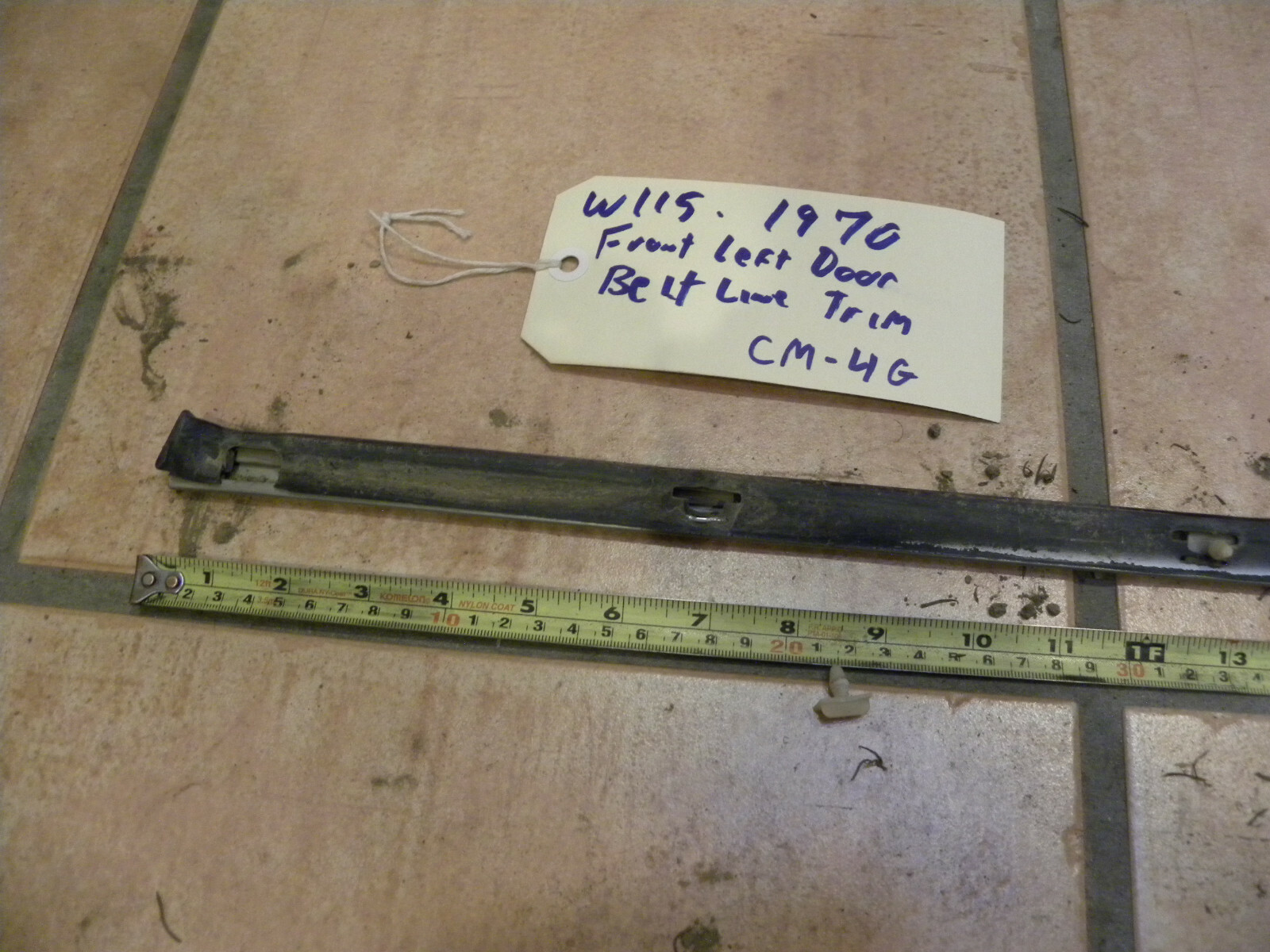 1976 Mercedes Benz W114 W115 Left Front Door Exterior Belt Line Trim…..CM-4G