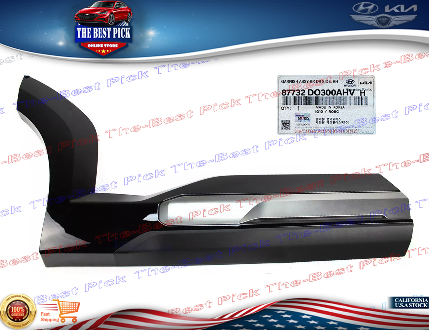 REAR Door Lower Molding Right PASSENGER Black ⭐OEM⭐ Kia EV9 GT-Line 2024-2025