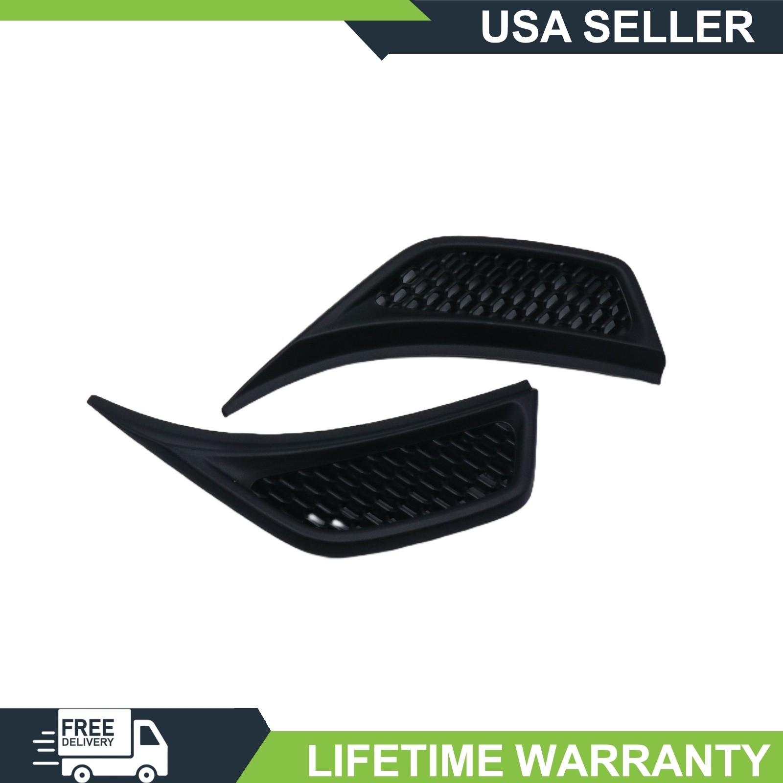 Front Side Fender Air Vent Grille Bezel Pair For Jeep Wrangler JL 18-23 Rubicon