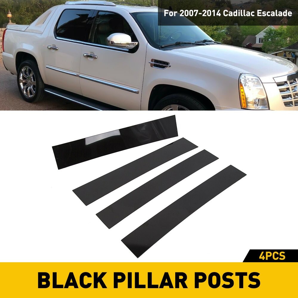 4pcs Door Pillar Post Left Trims & Fit Right 2007-2014 Cadillac Escalade 08 09