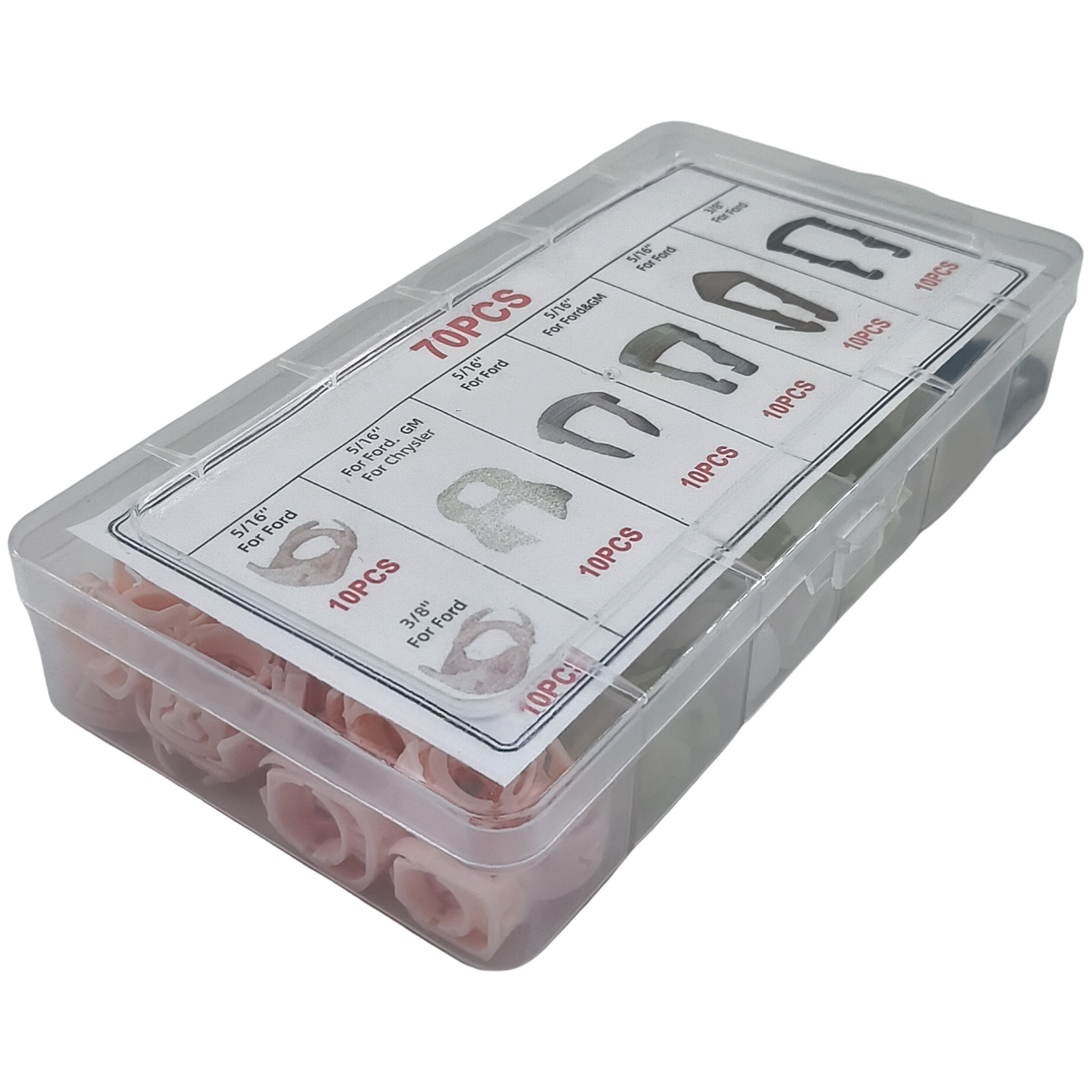 70 Pcs Fuel Line Retainer Clip Size Assortment Fit For Chrysler Ford