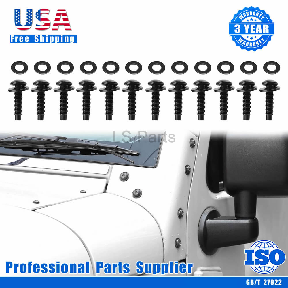 12x 06508953AA Hardtop A-Pillars M8 Torx Screws Bolts For Jeep Wrangler 07-17 JK