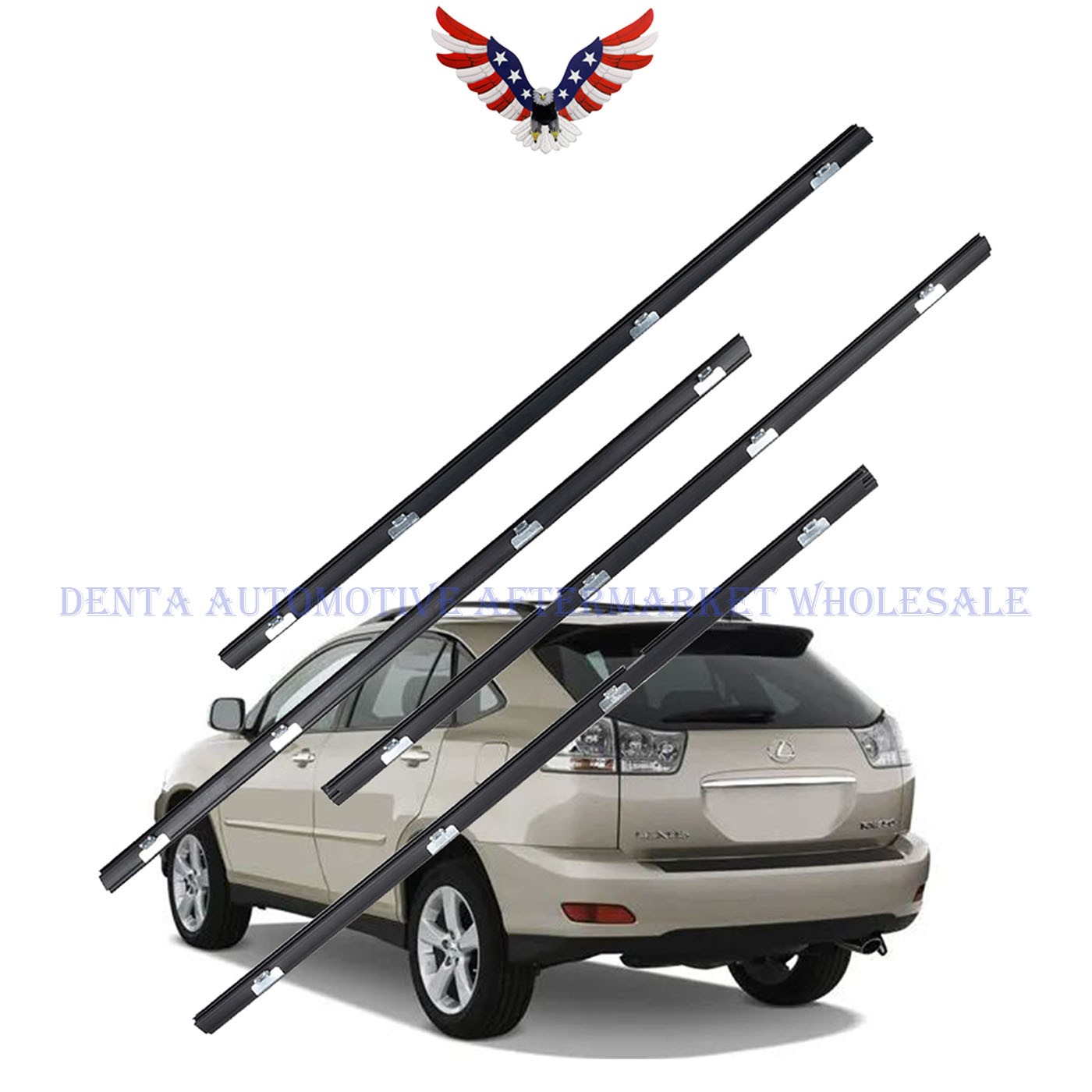1Set Front & Rear Window Weatherstrip For Lexus RX330 RX350 RH400h 2004-2008