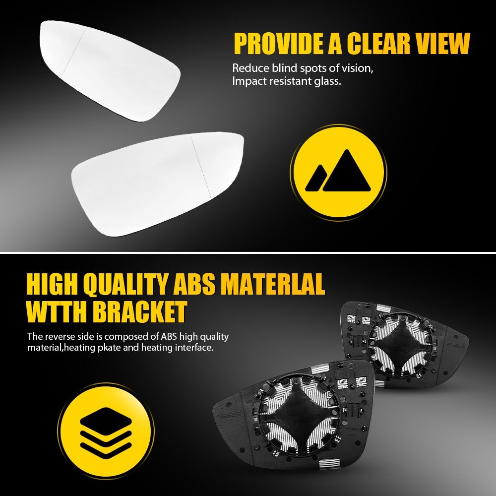 LH RH Heated Blind Spot Mirror Glass for Volkswagen Passat 12 Eos 2009-16 2-10X