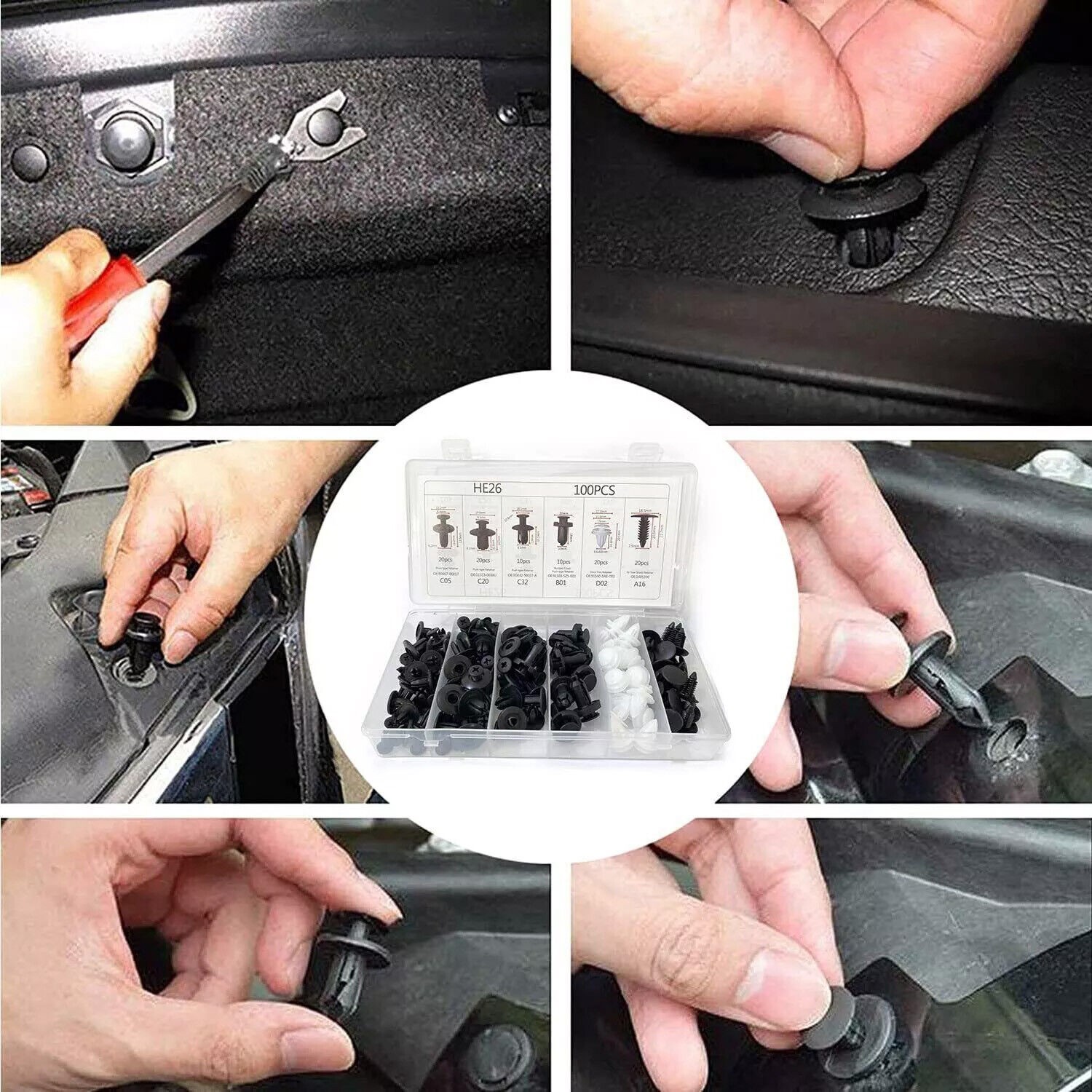 Car Parts Body Bumper Rivet Retainer Trim Molding Push Pin Clip Accessories Kits