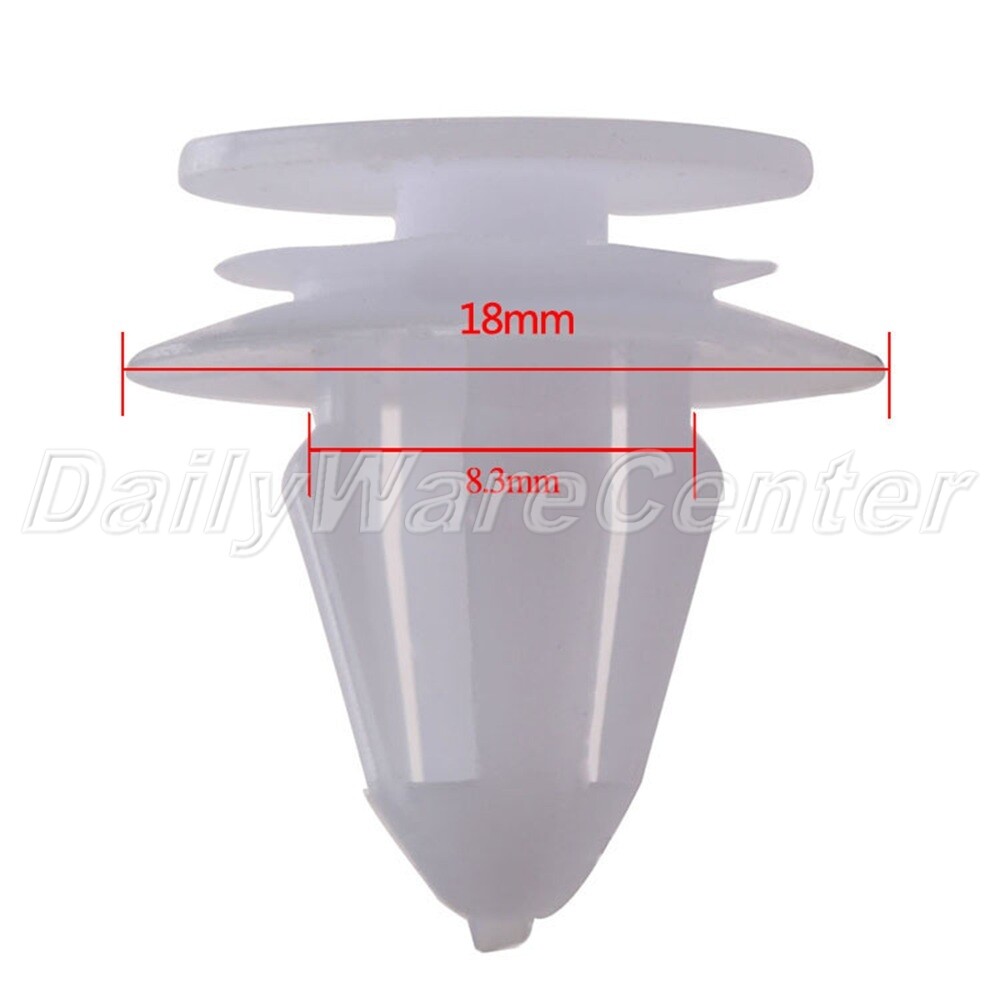 50pcs Door Trim Panel Retainer Fastener Push Clips Plastic Rivets White Durable