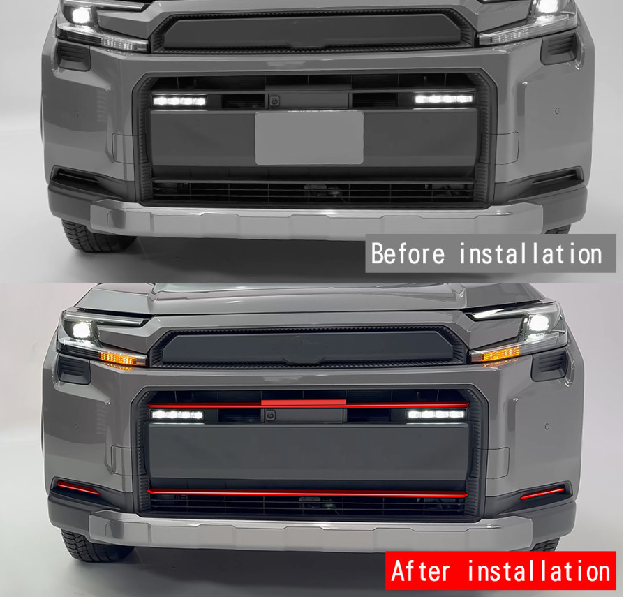Glossy Red Front Center Grille Grill Cover Trim 4pcs For Toyota RAV4 2026-2027