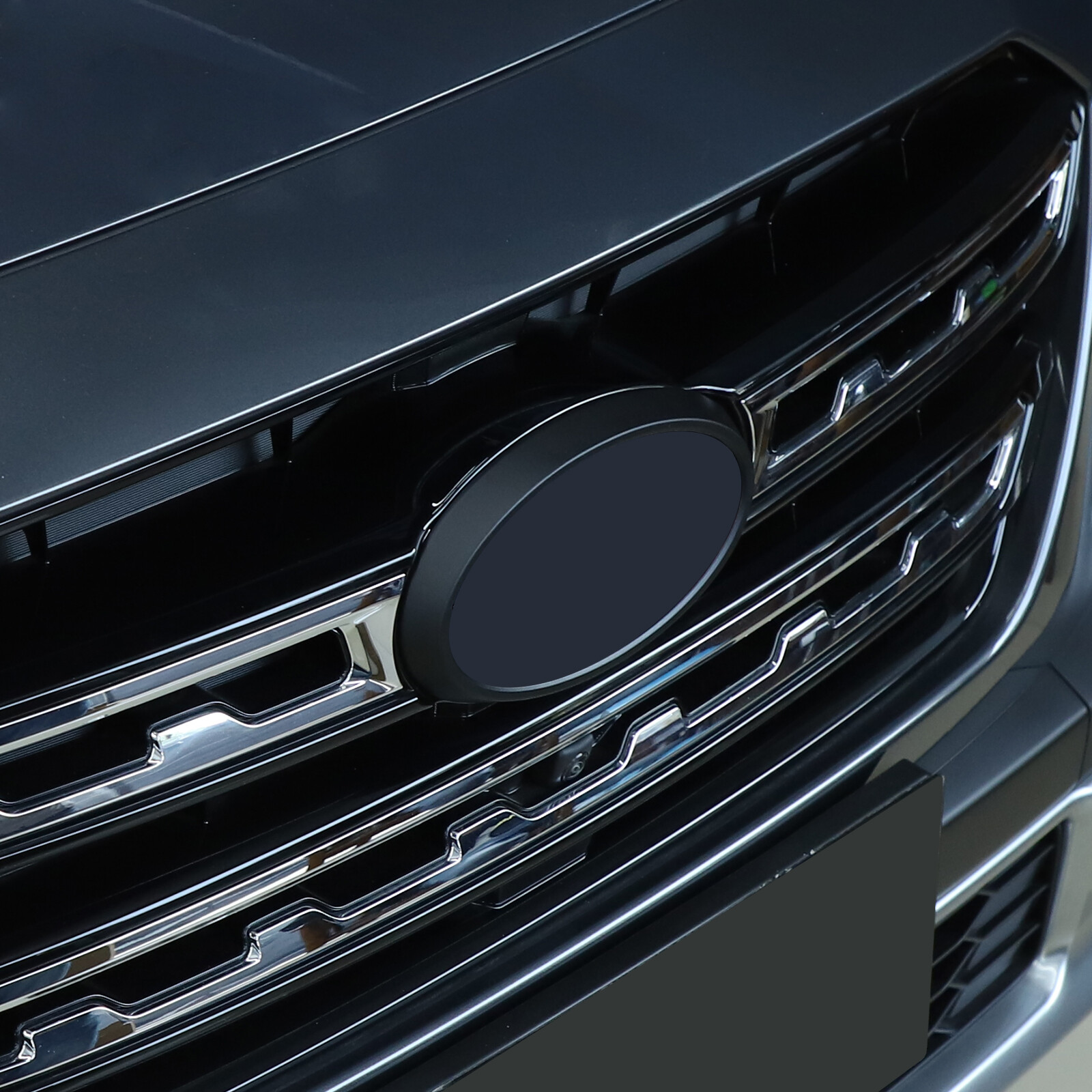 Matt Black Front & Rear Emblem Overlay Ring Molding For Subaru Outback 2022-2024