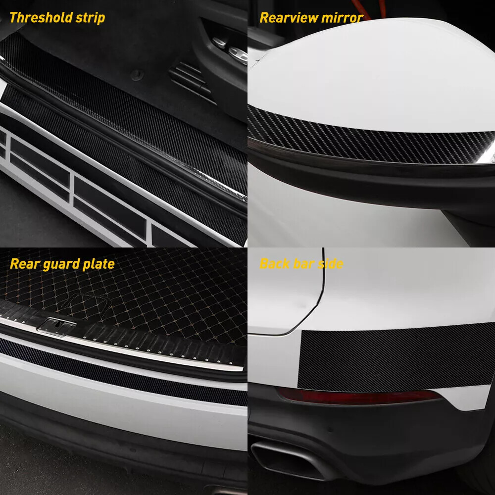 Car Carbon Fiber Vinyl Film Sticker Door Sill Scuff Anti Scratch Tape Protection