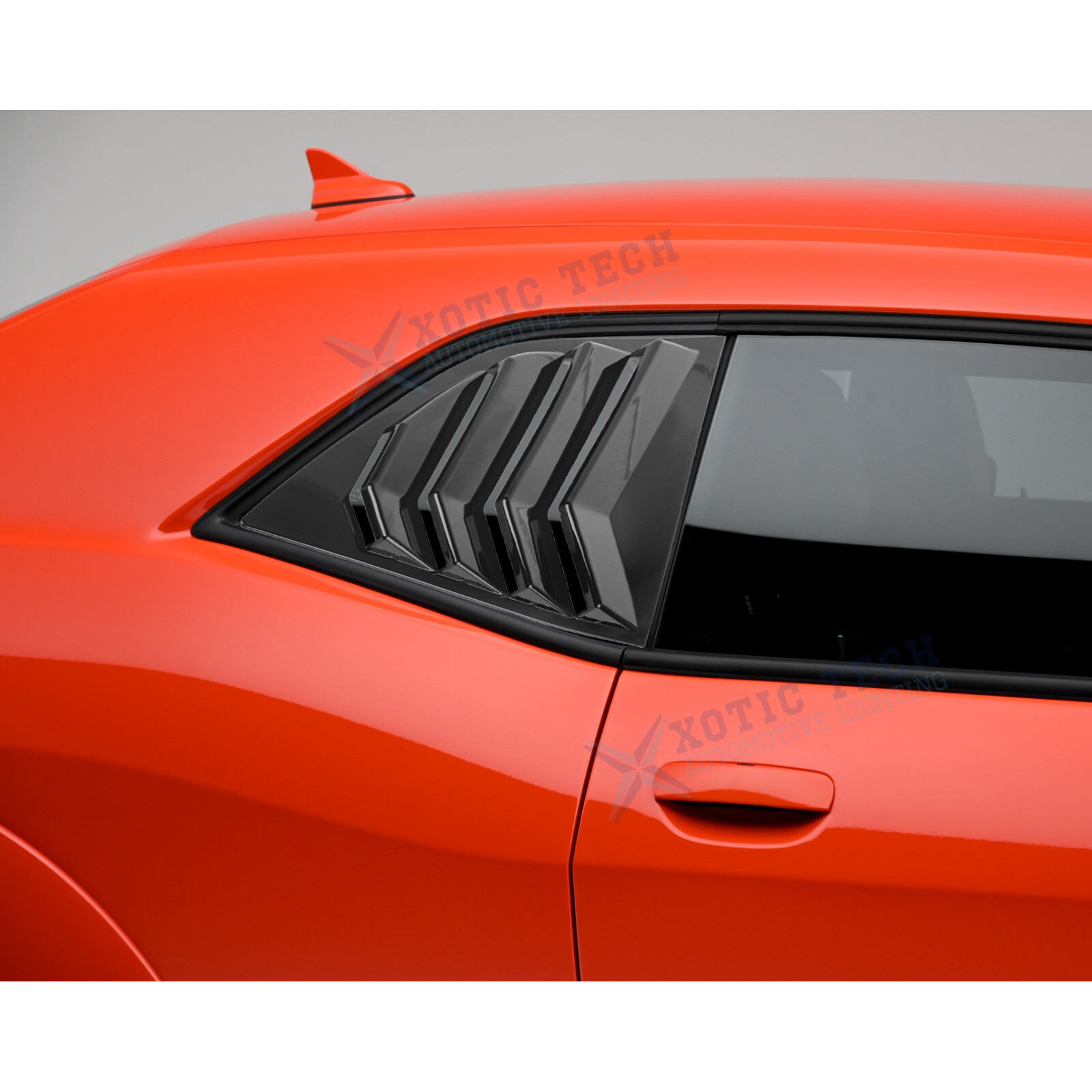 Side Window Louver Blinds Sun Shades Trim For Dodge Challenger 2008+ Gloss Black