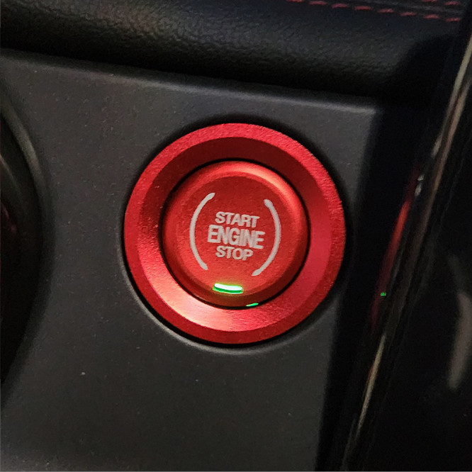 Fits Chevy Silverado 2022-2026 Engine Push Switch Button Ring Trim Red