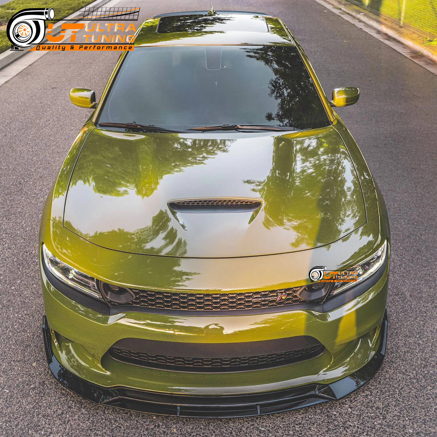 Gloss Black For 2015-2023 Dodge Charger Srt Front Bumper Lip