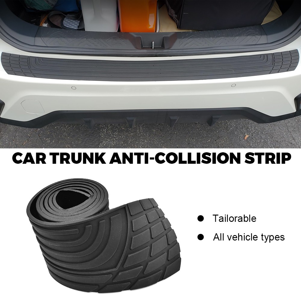 Rear Bumper Protector Trim Trimmable PVC Silicone Universal for Most Sedans SUVs