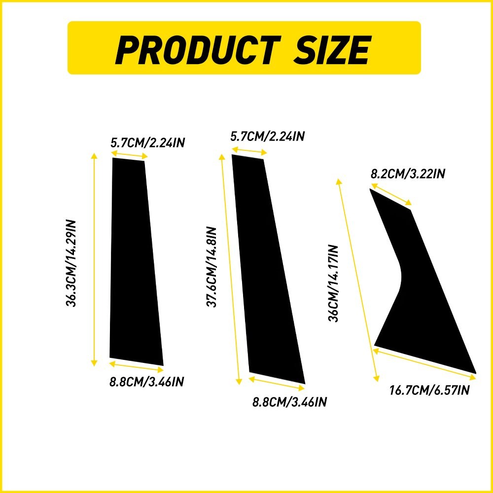 6Pcs Glossy Black Pillar Posts Door Window Trim For Hyundai Elantra 2021-2023 B