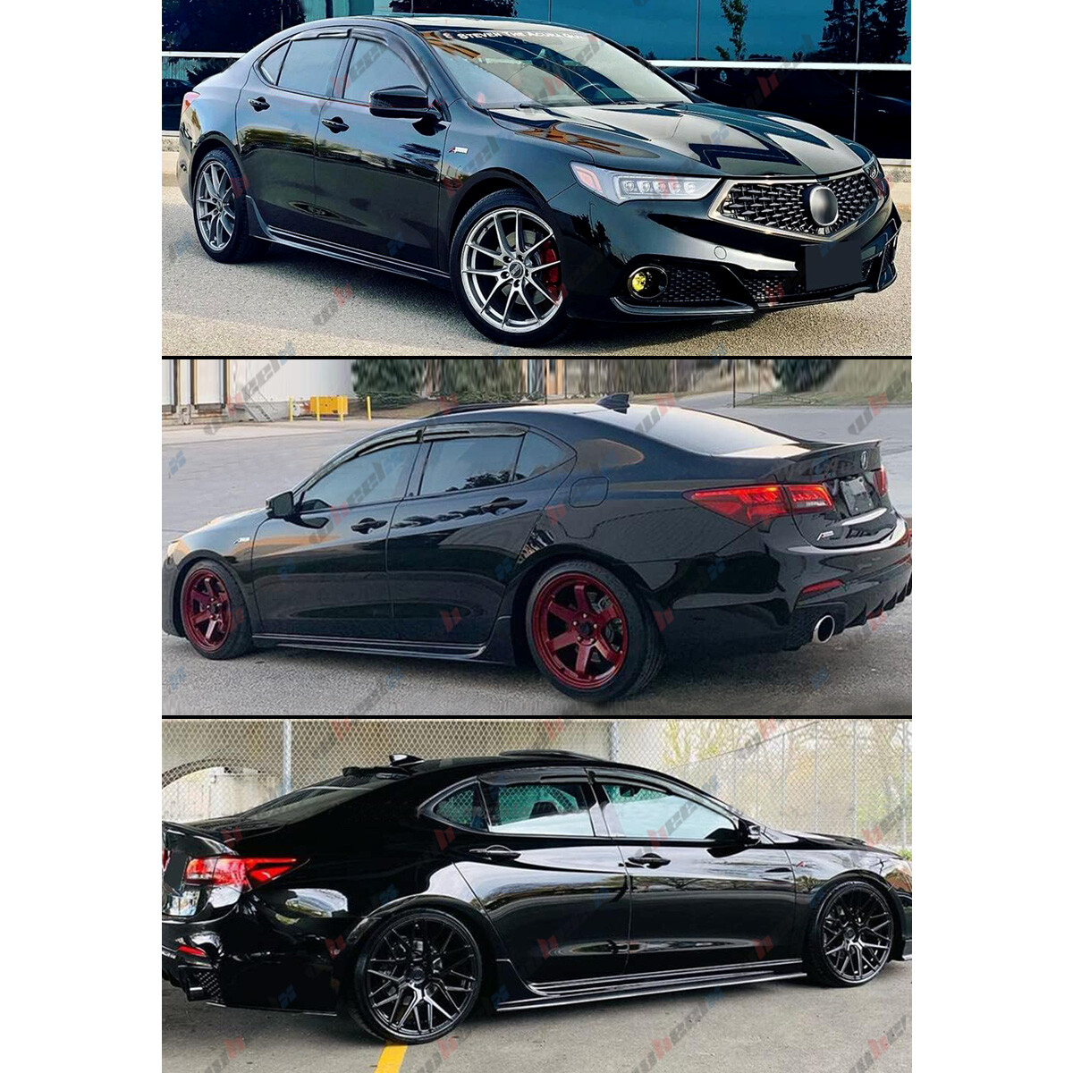 FOR 2015-20 ACURA TLX JDM MUGEN STYLE 3D WAVY WINDOW VISOR RAIN GUARD DEFLECTOR