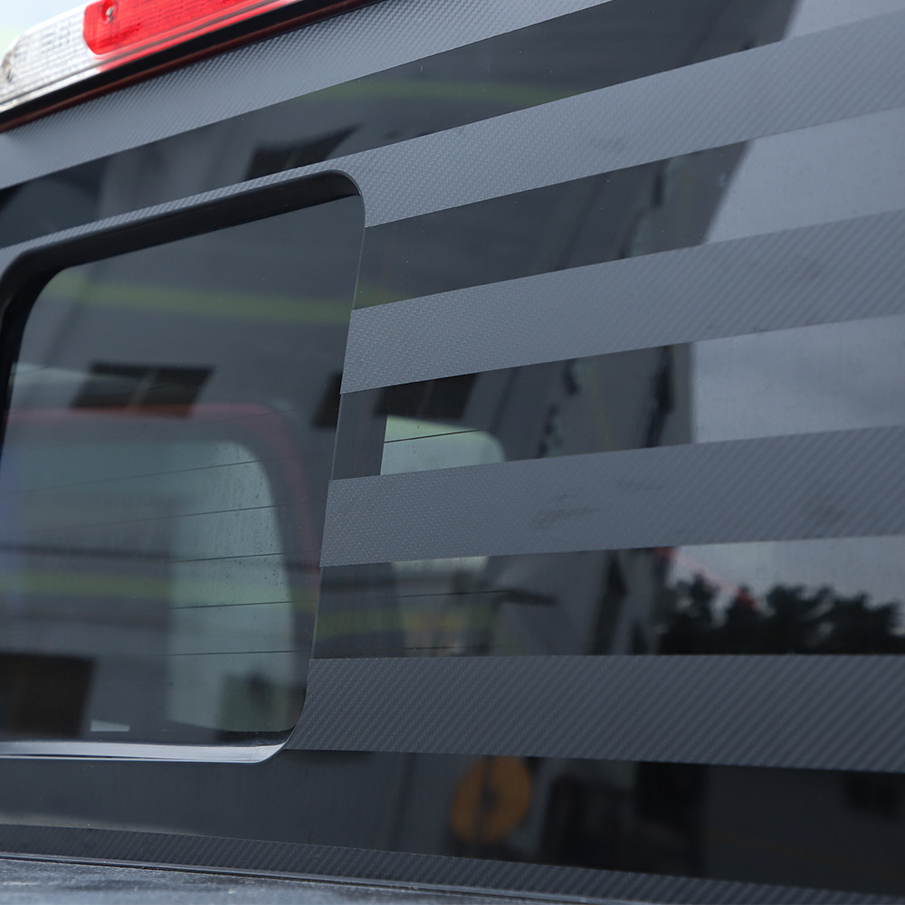 US-Flag Exterior Rear Window Trim Sticker Decal for Ford F150 2015+ Carbon Fiber