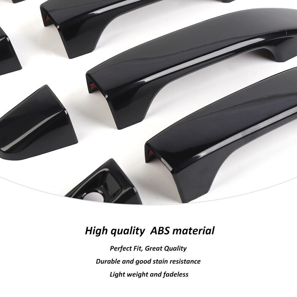 For 2015+ Chevy Colorado/CANYON Top Mirror + Door Handle + Tailgate Covers Black