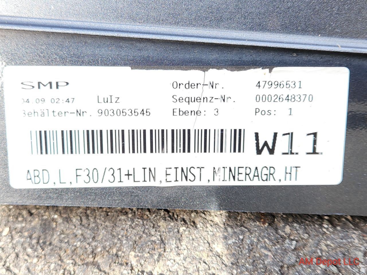 2014 BMW 320i 328i 335i F30 F31 Driver Left Skirt Rocker Panel Cover Gray