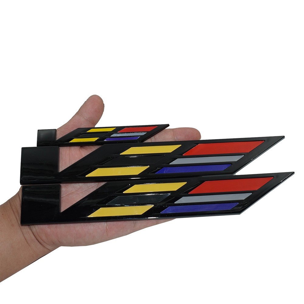 3pcs V Car Emblems Door Badge Fits For 2025 V-Series 85079675 (Black/Yellow/Red)