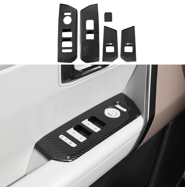 5PCS For 2027 Kia Seltos Carbon Fiber Look Window Lift Switch Panel Cover Trim Z