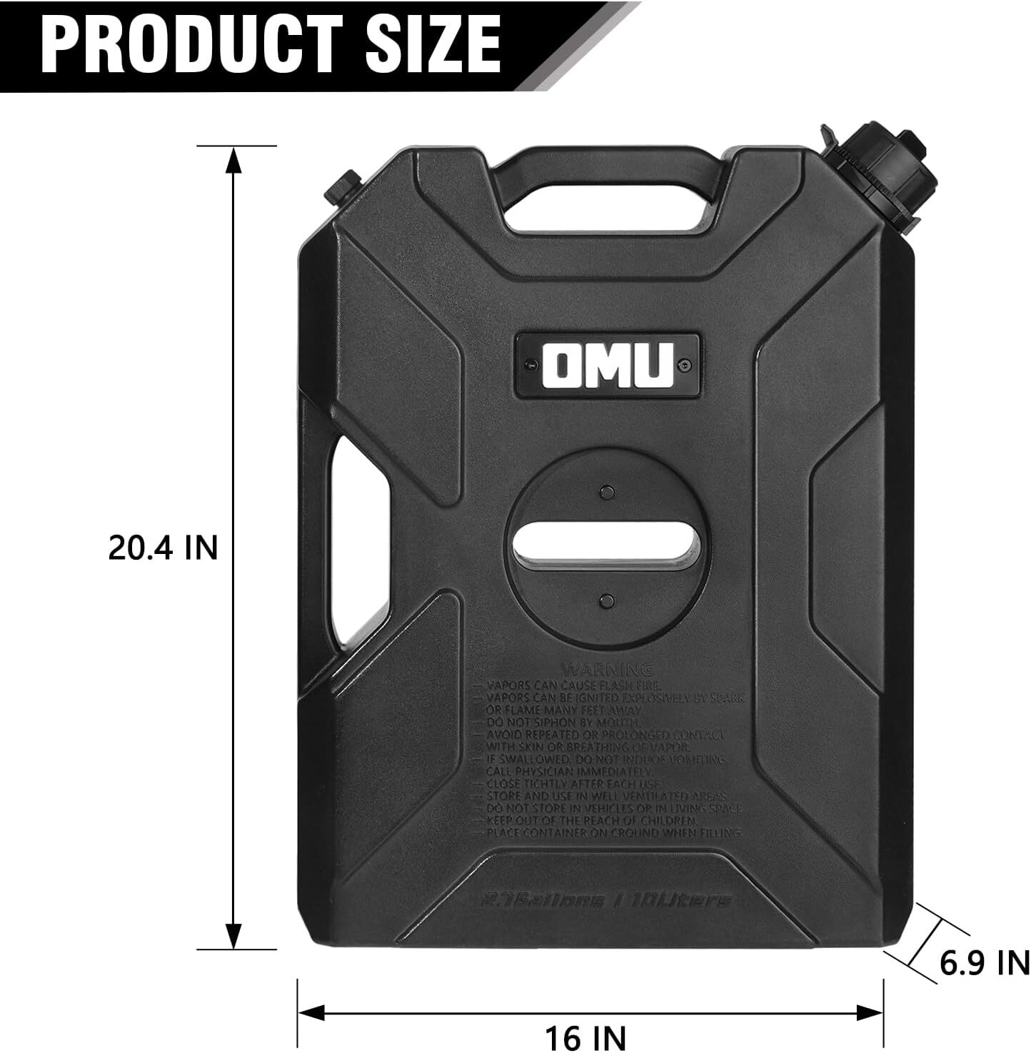 OMU Door Mount Fuel Tank Can Gas Container Aluminium for Jeep Wrangler JK JL JT