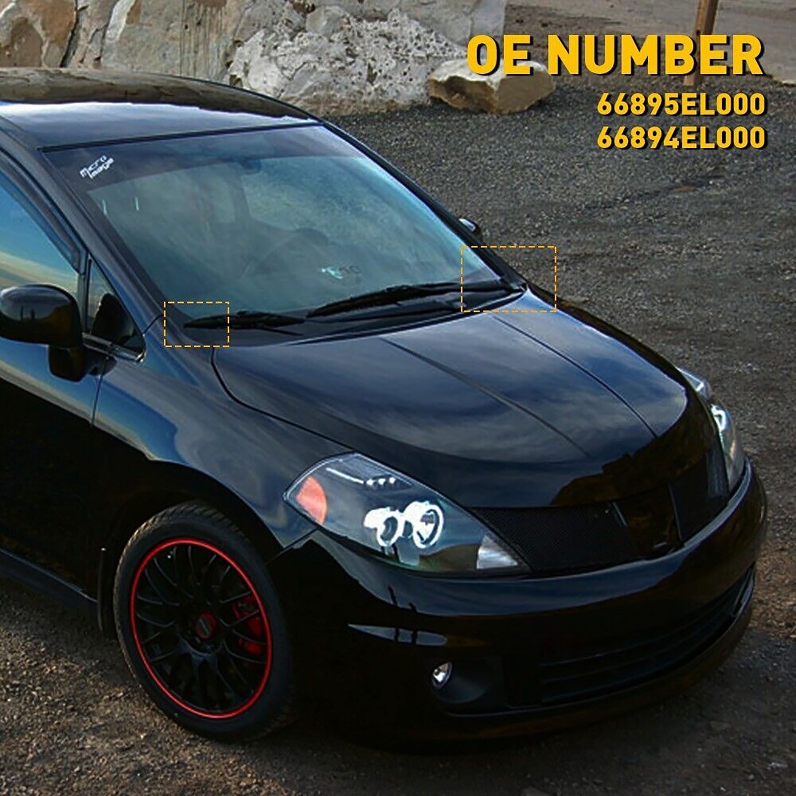 For 2007-2012 Nissan Versa Hatchback 2X Front Windshield Wiper Cowl Cover LH&RH