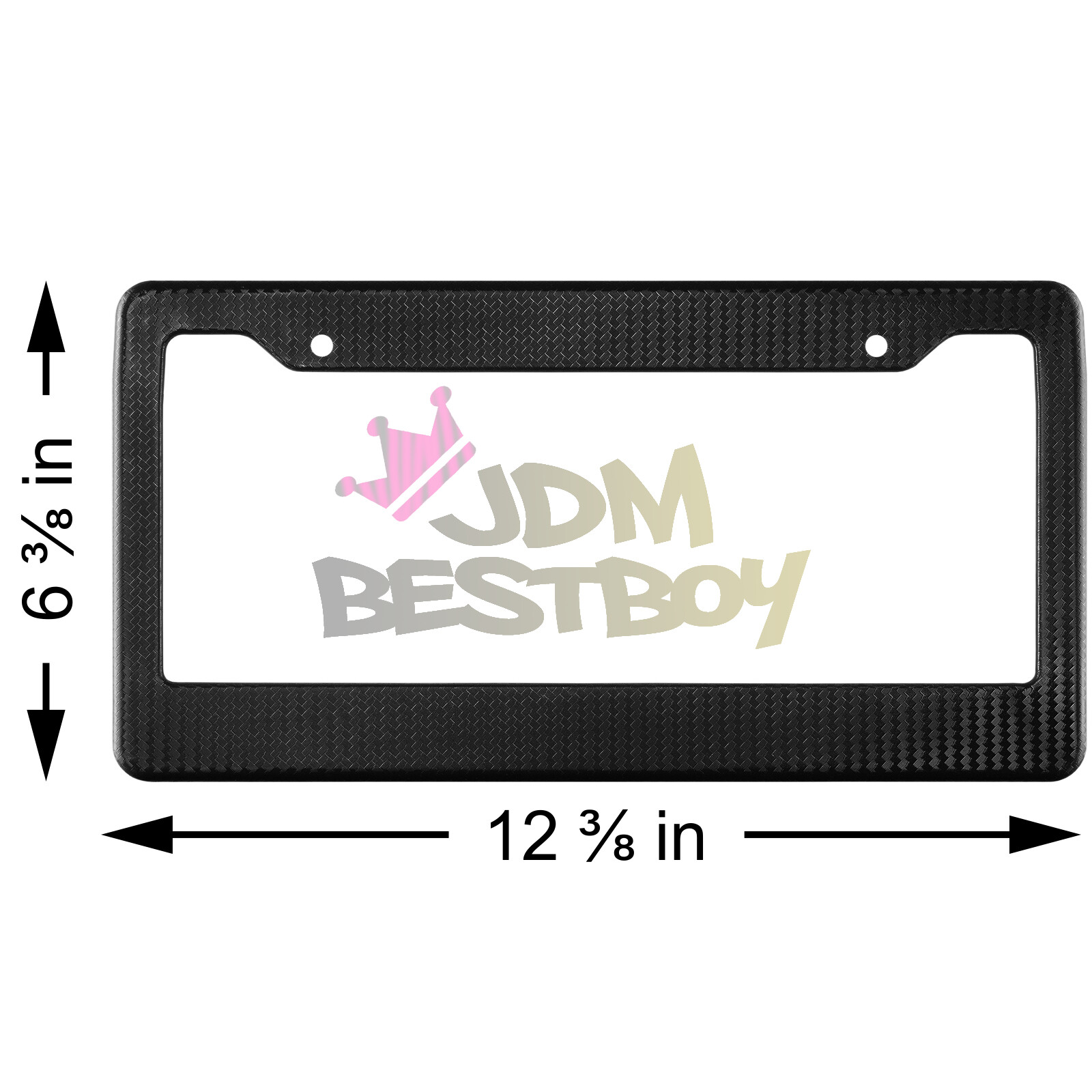 1Pc Plastic Blue Carbon Fiber Style License Plate Frames Front & Rear Bracket