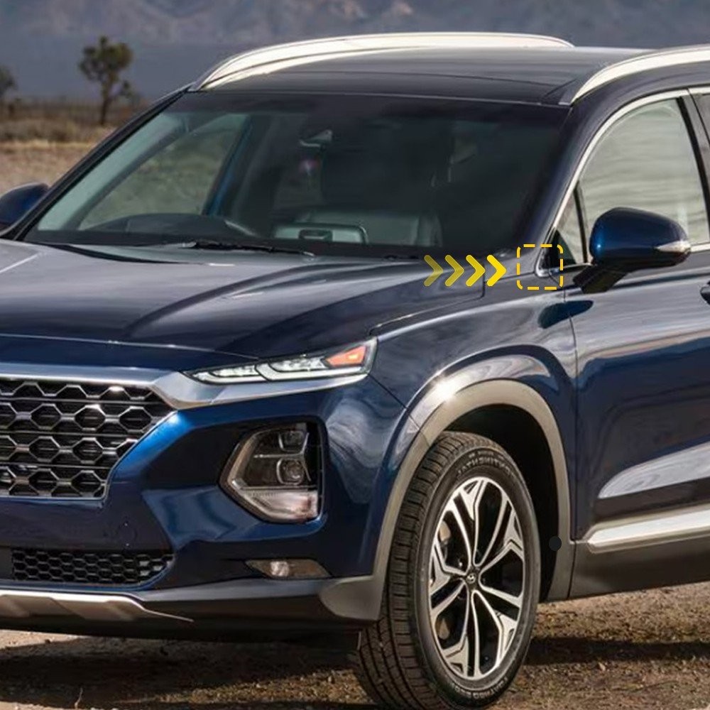 Left Mirror Corner Triangle Molding Fender Trim For 2019-2023 Hyundai Santa Fe