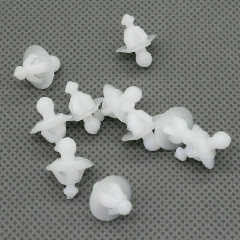 10PCS White+Yellow Fender Liner Retainer Clips Fasteners For Volvo C30 2008-2013