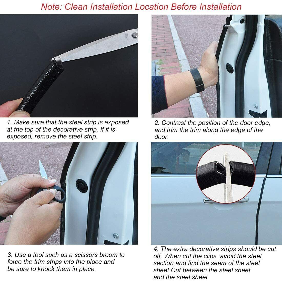 6M/20ft Car Door Edge Trim Guard Molding Rubber Seal Strip Scratch Protector US